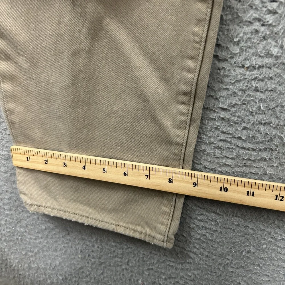 Levis Jeans Mens 38x34 Beige Denim 501 Straight Leg Button Fly American Red Tab